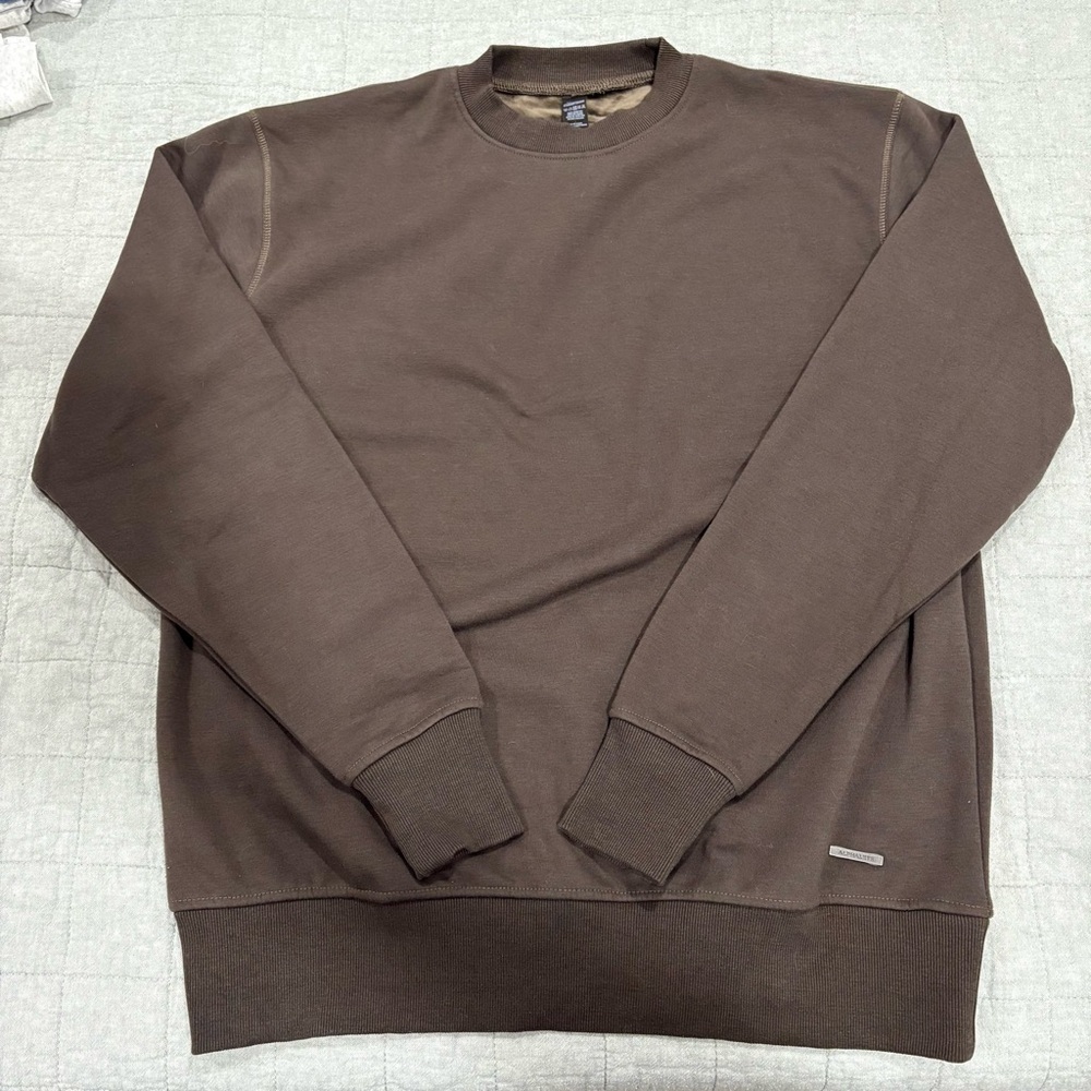 Alphalete Men’s Monarch Crewneck Chocolate Brown Velour Velvet Size Medium